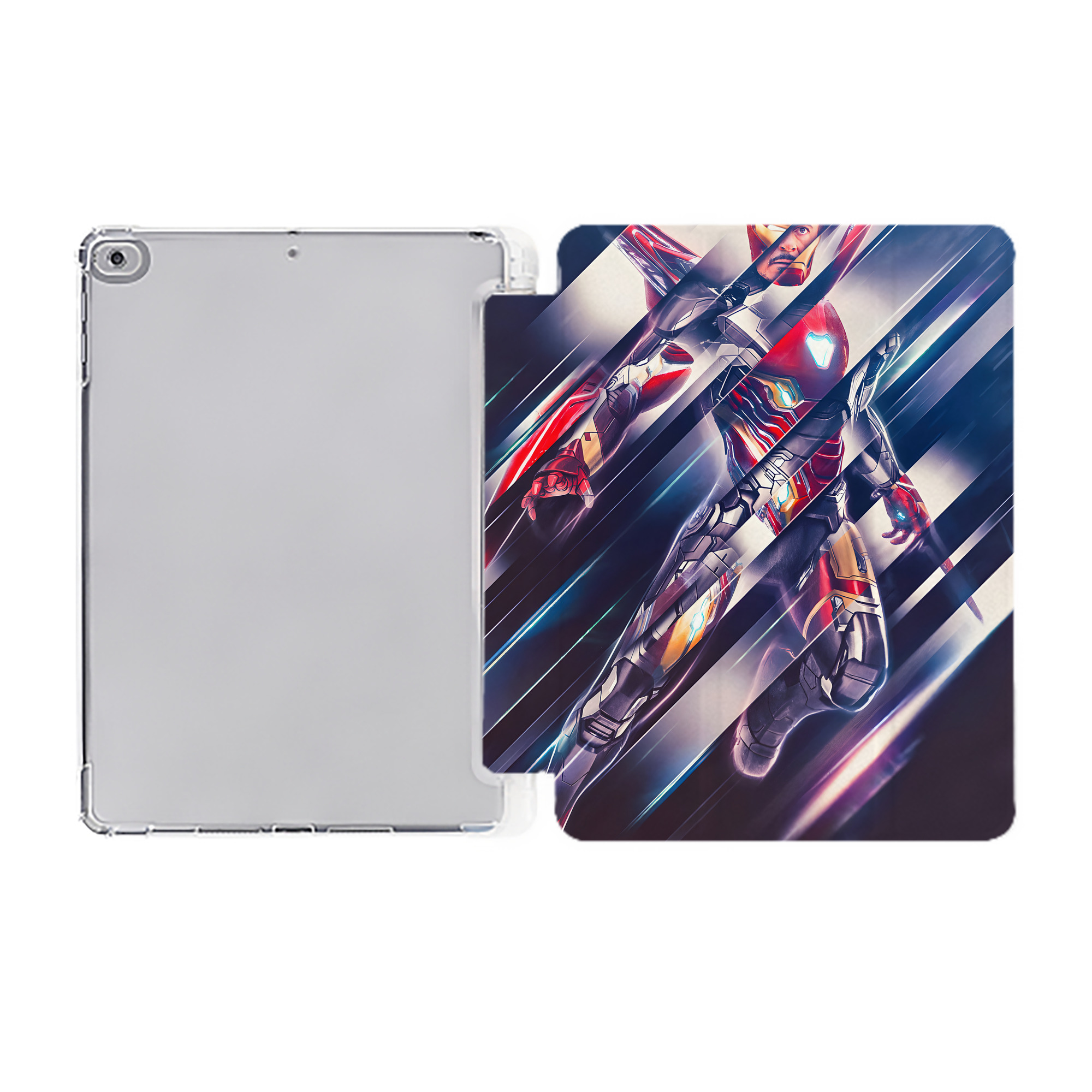 （画像用） アベンジャーズ The Avengers IPad ケース ペン収納付き 三つ折りスタンド PUレザー×シリコン 対応機種9.5/10.5/10.9インチ